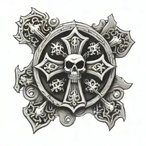 Orthodox Cross And Skul 3 Ojos