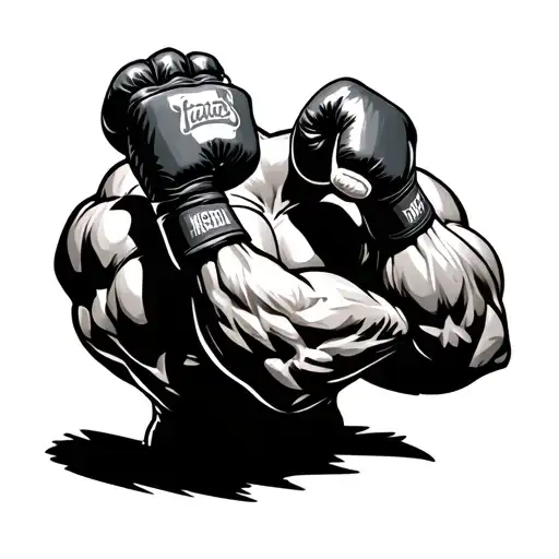 A Muscle Boxer Milk That Is Wearing Gloves