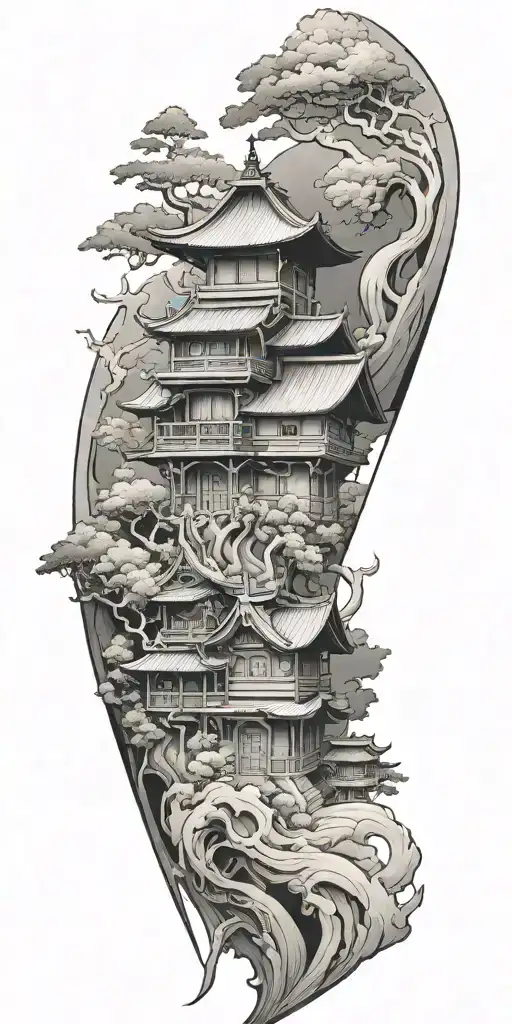 Bansai With Small House