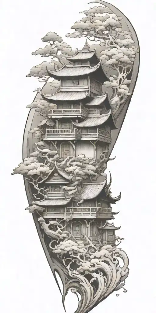 Bansai With Small House