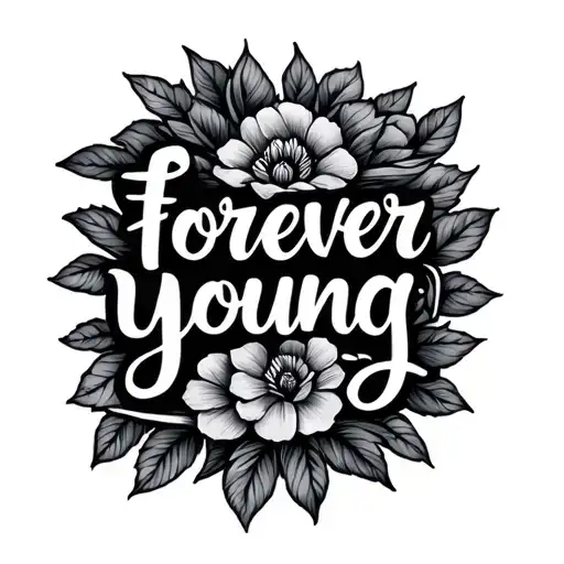 Forever Young In Cursive Writing