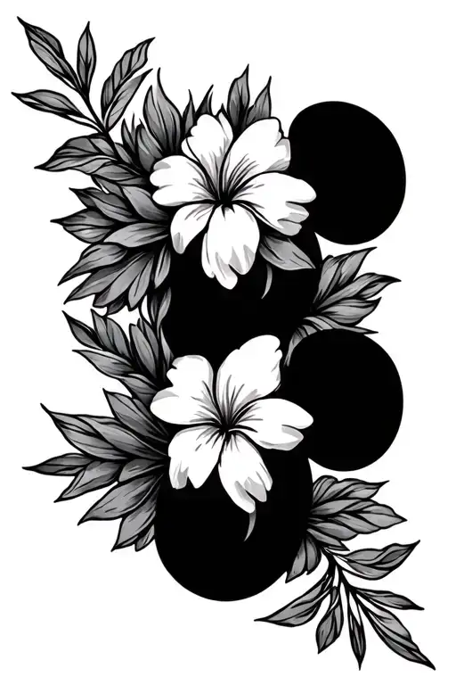 Hawaiian Flower Wrist Wrap Around Tattoo With Hidden Mickey Heads Throughout