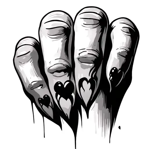 Broken Hearts On Fingers