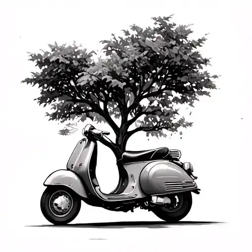 Tree Falling On Vespa Scooter