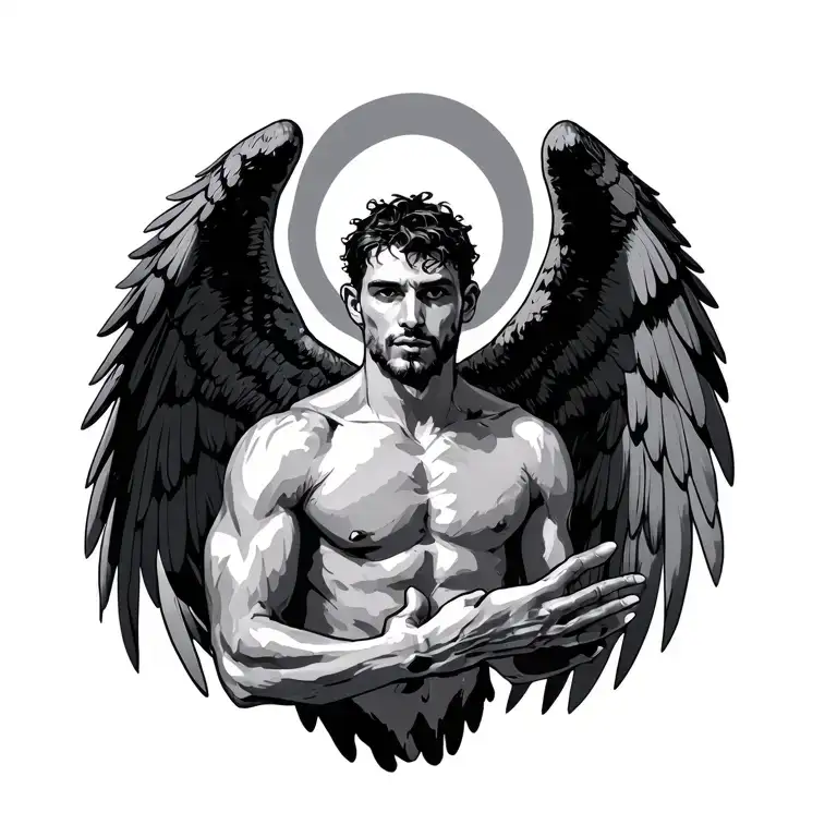 Man Arms Wide Open Wings