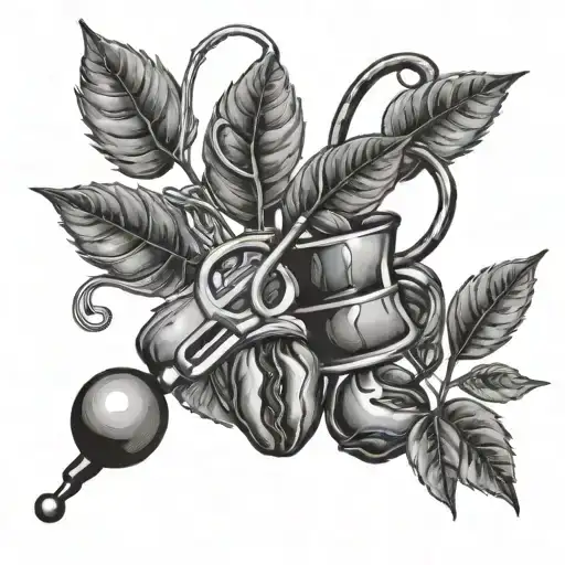 A Stethoscope Wrapped Around A Coffee Bean Plant With Leaves Shaped Like Coffee Cups