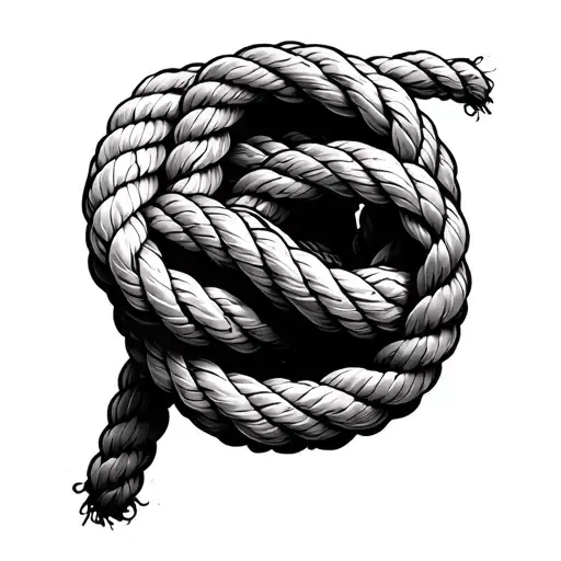 3 Ropes Forming A Knot Realistic Only Lines