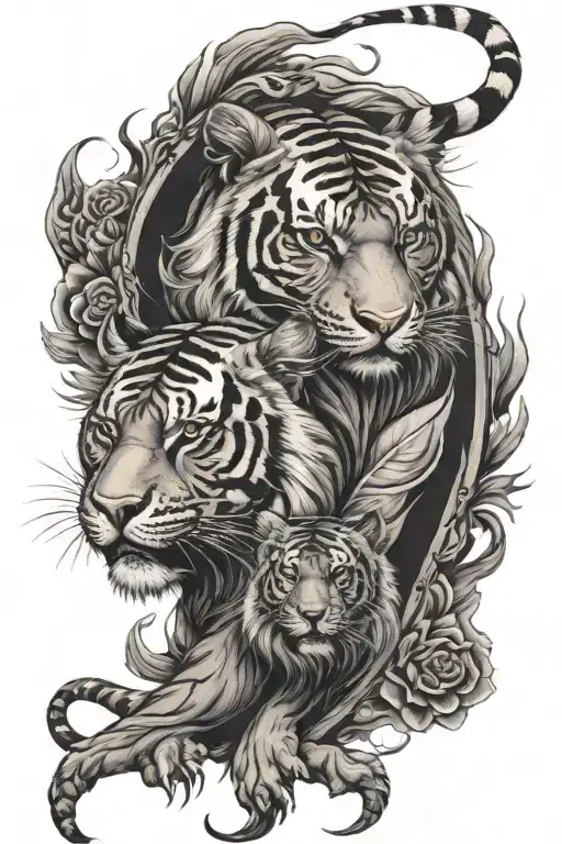 Tiger Lion Bear Leg Sleeve