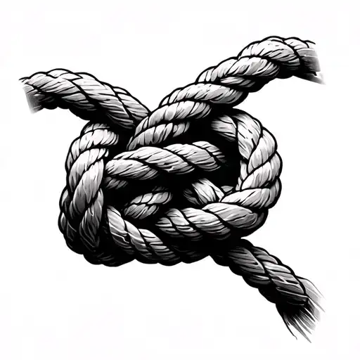 Three Ropes Forming A Knot Realistic Only Lines