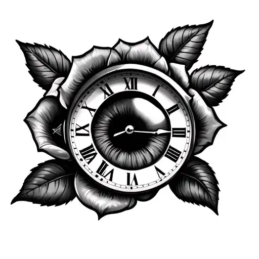 Eye Clock Rose Pattern Hand