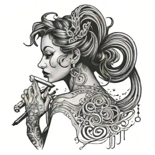 Loc Lady With With Music Notes