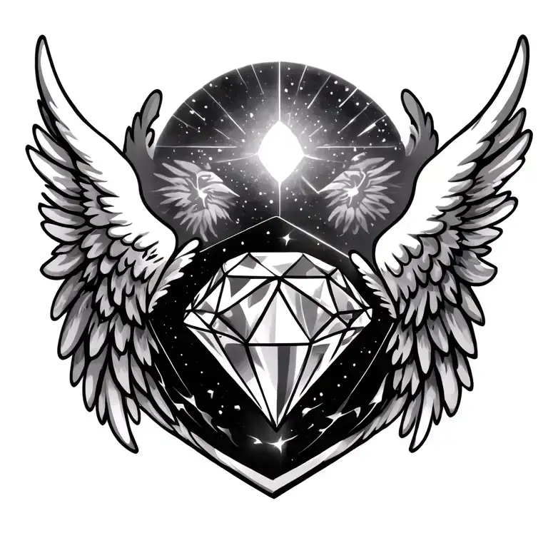 Diamond With Angel Wings