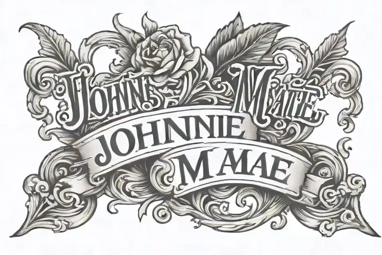 Johnnie Mae Name Tattoo Design