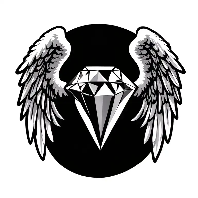Diamond With Angel Wings