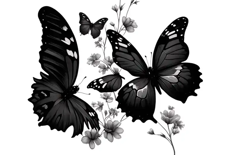 Flowers And Butterflies Surrounding