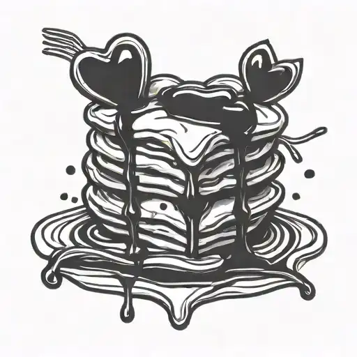 3 Heart Shaped Pancakes Stacked In Eachother