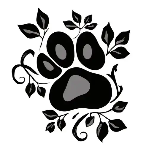 Vine Wrapping Down With Paw Prints