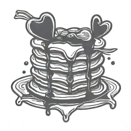 3 Heart Shaped Pancakes Stacked Together