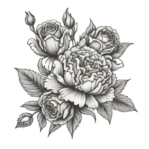 Carnation And Rose Design