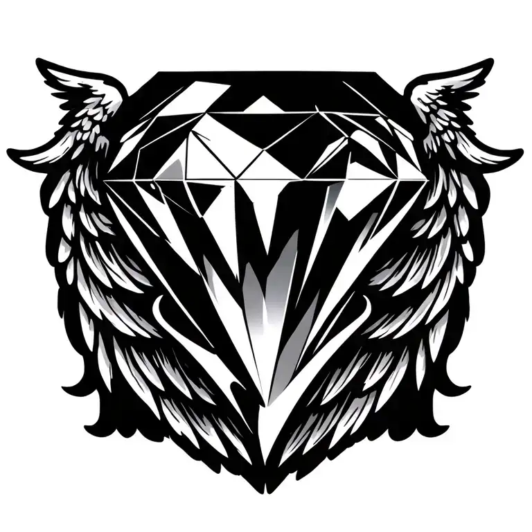 A Diamond That Has Angel Wings No Background