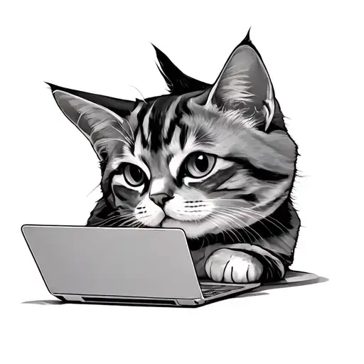 Cat With Laptop