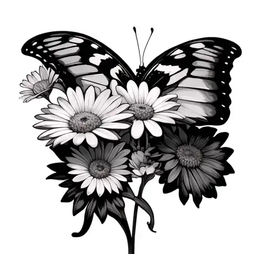 Tiger Swallowtail Butterfly Daisys