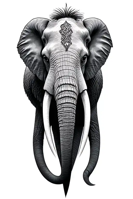Rogue And Domestic Elephant Head