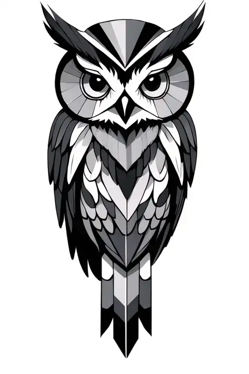 Owl With Geometric Shapes
