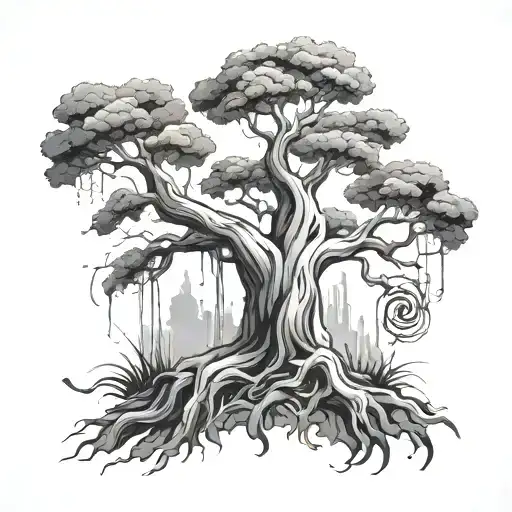 Tree And Graffiti Inspired Design Incorporating Elements