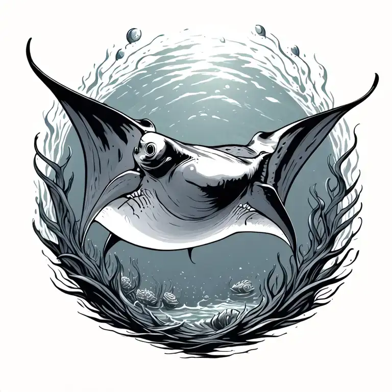 Manta Ray Swimming
