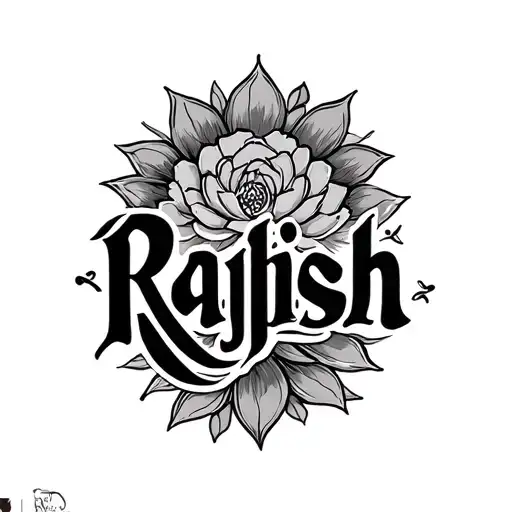 Rajesh Name Fine Line Tattoo For Forarm