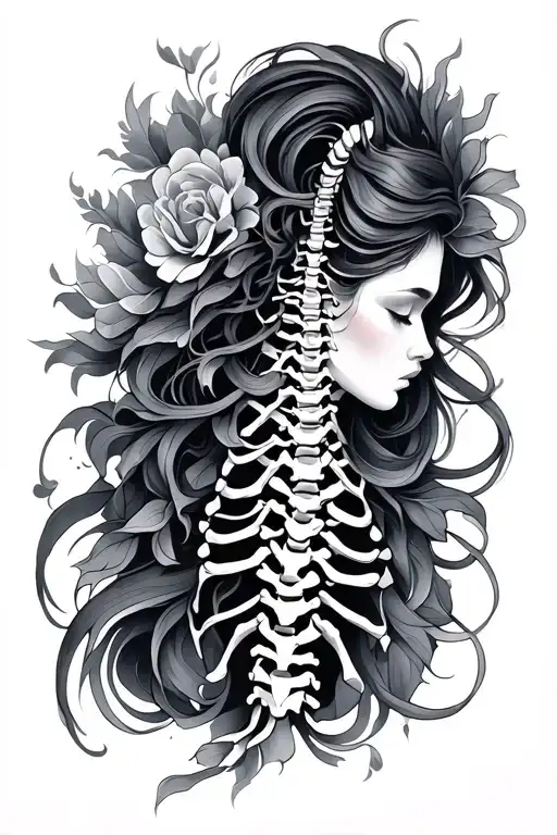 Spine Tattoo For Women Unique