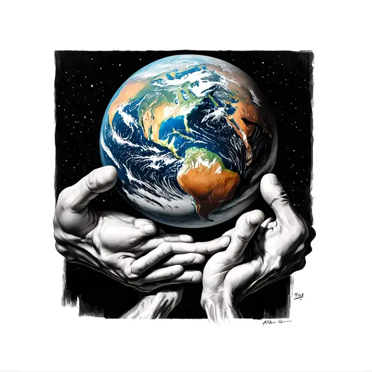 Atlas Holds The Earth Globe