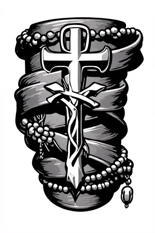 Rosary Wrapped Around Leg With A Honda Emblem Instead Of A Cross