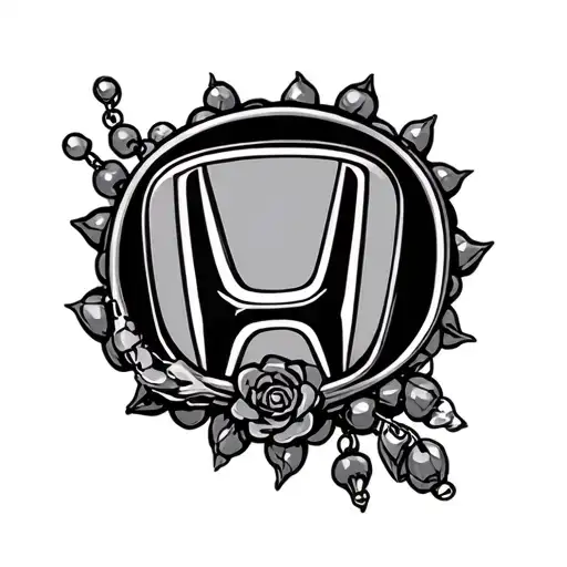Honda Emblem Rosary Beads On Left Leg