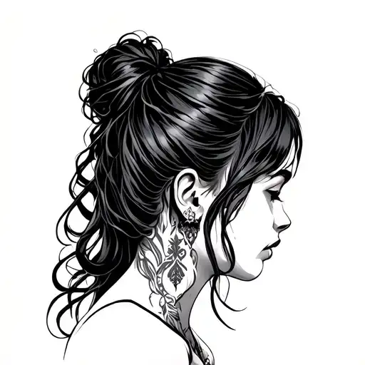 Bound Girl Side Profile