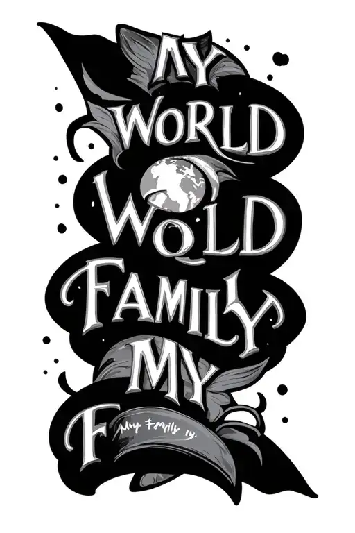 My World My Family Lines Text