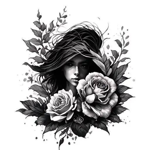 Tattoo On The Shoulder With The Transition To The Forearm