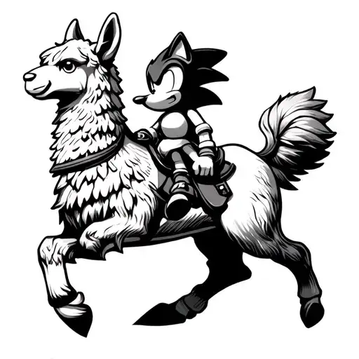Sonic The Hedgehog Riding The Lama From Fortnite