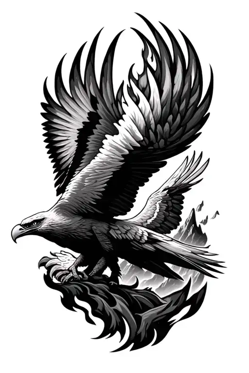 Soaring Eagle Mountains Rising Phoenix From Fire