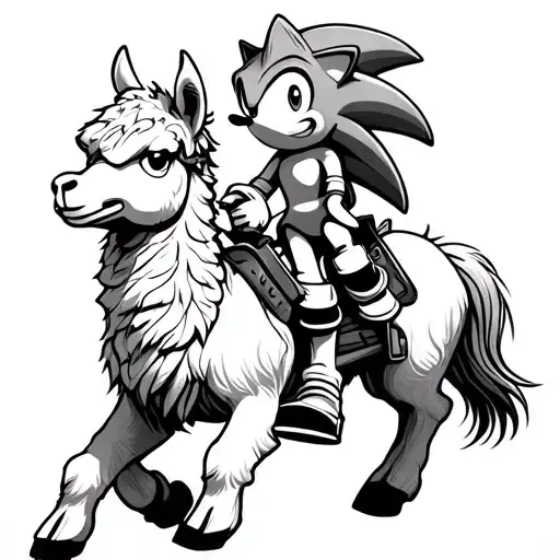 Sonic The Hedgehog Riding The Lama From Fortnite