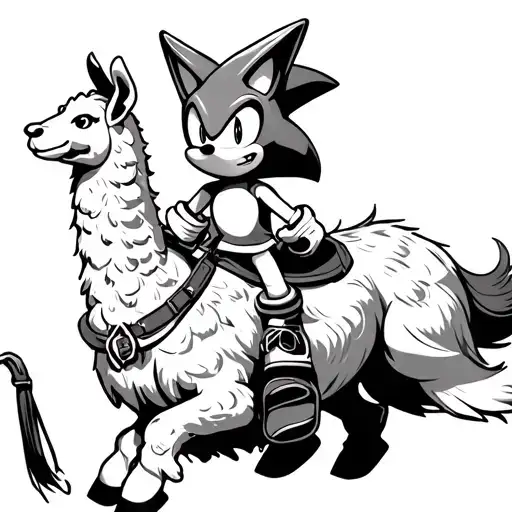 Sonic The Hedgehog Riding The Lama From Fortnite