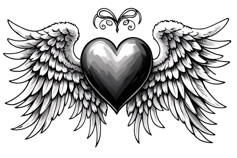 Dainty Heart With Angel Wings