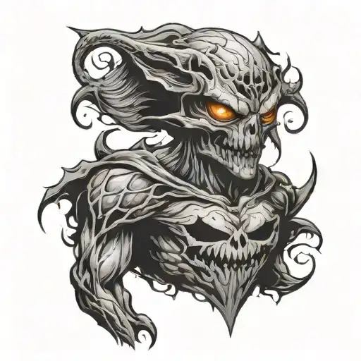 Pumpkin Head Rotting Ghoul Surrounded By Demonic