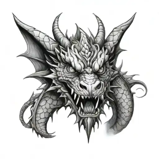 Fine Line Dragon Facing Front View