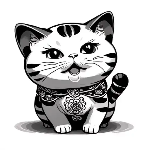 Lucky Cat Playing Japanese