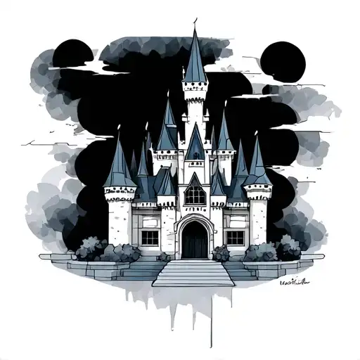 Disney Chateau In Origami With Colored Stain