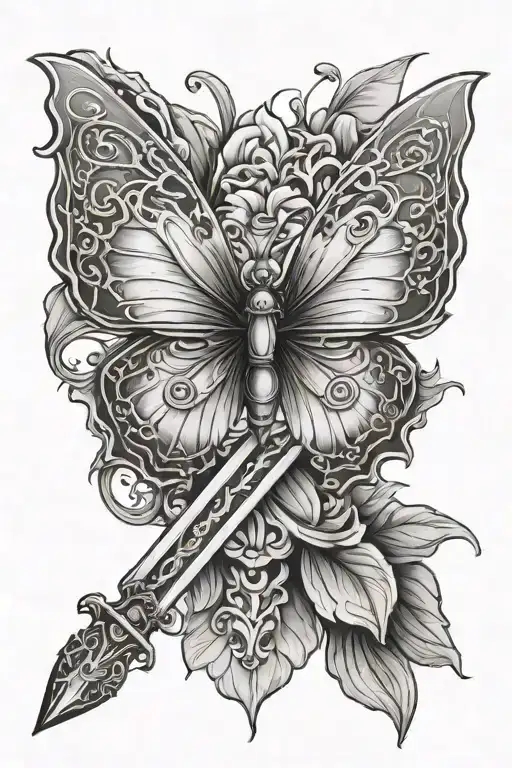 Butterfly With A Sword Going