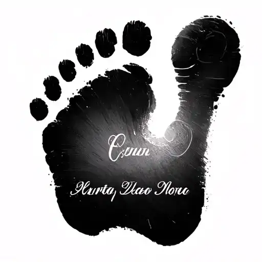 Little Girl Foot Print With Name And Details