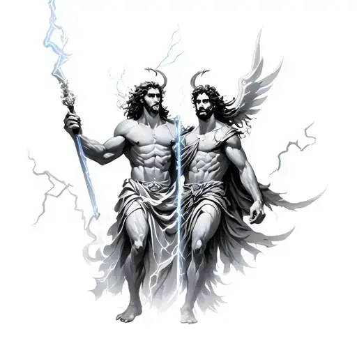 Zues And Lightning Vs Hades Greek God
